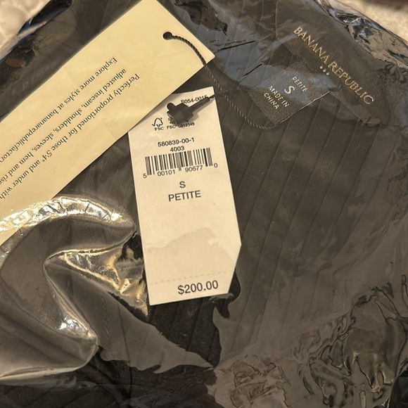 NWT! Banana Republic Black Pleated Midi Dress - Size Small Petite 🦁 - Picture 4 of 4